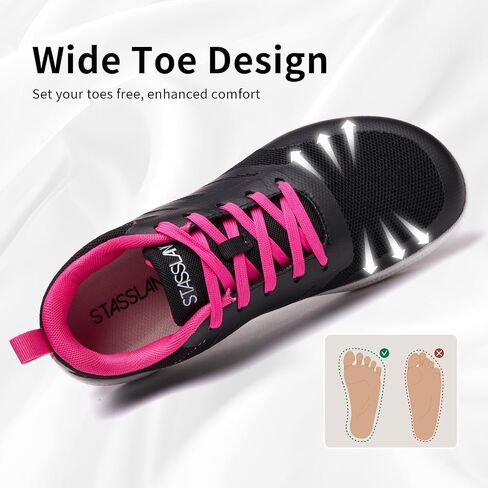 Stasslang Women's Barefoot Shoes Wide Toe Box Minimalist | Zero Drop Barefoot Shoes, Breathable Upper & Non Slip Sole Enables Natural Foot Motion for Hiking Gym & Daily City Walks in Kuwait
