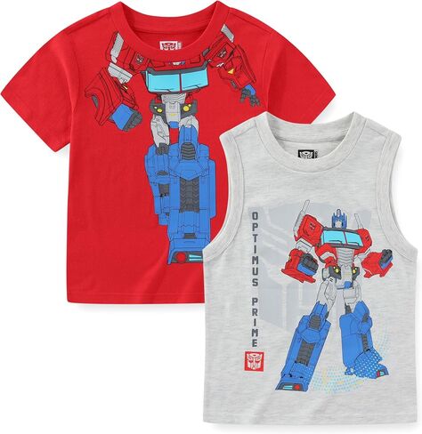 Transformers Optimus Prime Boys 2 Pack Short Sleeve T-Shirt and Tank Top for Toddler to Big Kids in Kuwait