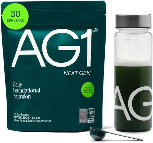 AG1 Next Gen, Greens Powder Supplement – Gut Health, Multivitamin & Probiotic Blend, 75 Vitamins & Minerals, Vegan, Keto & Gluten-Free, Includes Shaker & Scoop in Saudi Arabia