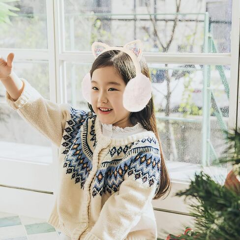 Hemoton Foldable Cat Ear Earmuffs White Plush Warm Winter Ear Covers Soft Fleece Windproof for Outdoor Boys in Kuwait