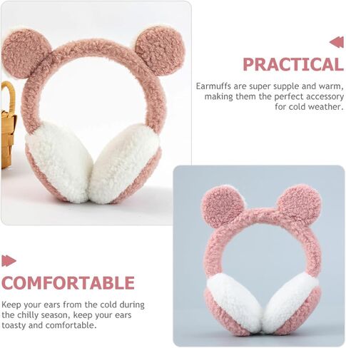 BESPORTBLE Plush Ear Warmer Earmuffs Winter Ear Cover for Outdoor Cold Weather Accessories Pink in Kuwait