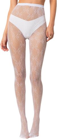 NUFIWI Women Lace Sheer Tights High Waist Floral Lace Fishnet Pantyhose Stockings Y2k See Through Going Out Tights in Kuwait