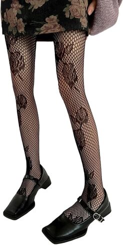NUFIWI Women Lace Sheer Tights High Waist Floral Lace Fishnet Pantyhose Stockings Y2k See Through Going Out Tights in Kuwait