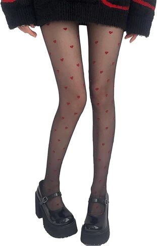 NUFIWI Women Lace Sheer Tights High Waist Floral Lace Fishnet Pantyhose Stockings Y2k See Through Going Out Tights in Kuwait