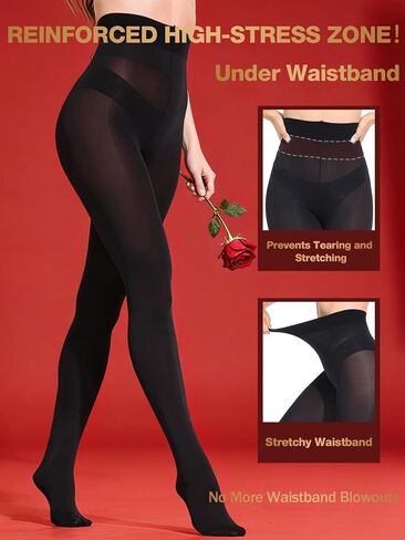Built-To-Last Tights for Women with a Strengthened Waist Support Panel 80D Semi Opaque Rip Resistant Pantyhose in Saudi Arabia