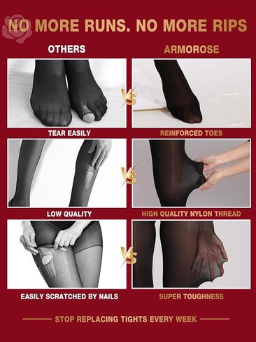 Built-To-Last Tights for Women with a Strengthened Waist Support Panel 80D Semi Opaque Rip Resistant Pantyhose in Saudi Arabia