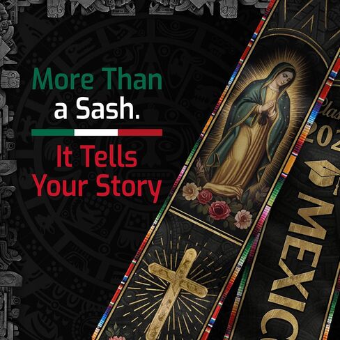 Graduation Sash Mexico With Aztec Patterns, Mexican Graduation Sash 2026, Mexican Stole in Saudi Arabia
