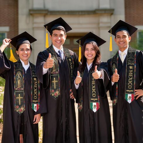 Graduation Sash Mexico With Aztec Patterns, Mexican Graduation Sash 2026, Mexican Stole in Saudi Arabia