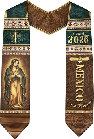 Graduation Sash Mexico With Aztec Patterns, Mexican Graduation Sash 2026, Mexican Stole in Saudi Arabia