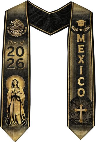 Graduation Sash Mexico With Aztec Patterns, Mexican Graduation Sash 2026, Mexican Stole in Saudi Arabia