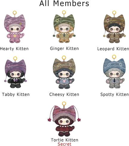 MayMei Kitten Academy Series Plush Keychain Blind Box 1Pcs (1 of 7 Possible Styles) Cute Maymei Bag Charms for Women's Handbags – Kawaii Plush Backpack Keyring Accessories Key Chain in Saudi Arabia