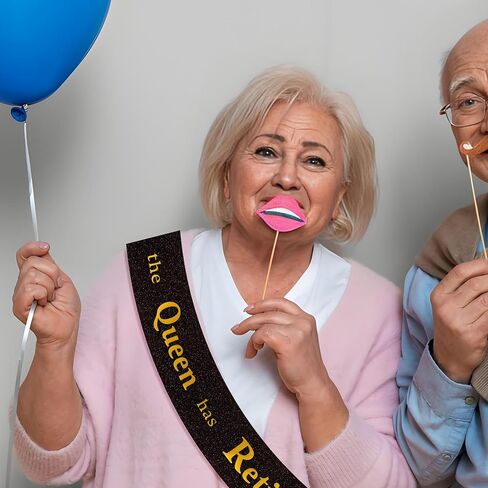 Retirement Party Decorations Gifts For Women Retirement Sash The Queen Has Retired Sash Party Favors Supplies Black Glitter in Saudi Arabia