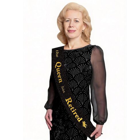 Retirement Party Decorations Gifts For Women Retirement Sash The Queen Has Retired Sash Party Favors Supplies Black Glitter in Saudi Arabia