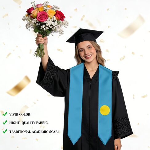 Palau Flag Graduation Stole Sash for Study Aboard International Students Abroad Adult Unisex in Saudi Arabia