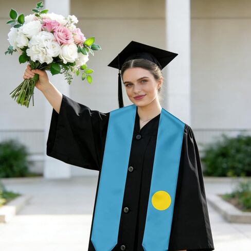 Palau Flag Graduation Stole Sash for Study Aboard International Students Abroad Adult Unisex in Saudi Arabia