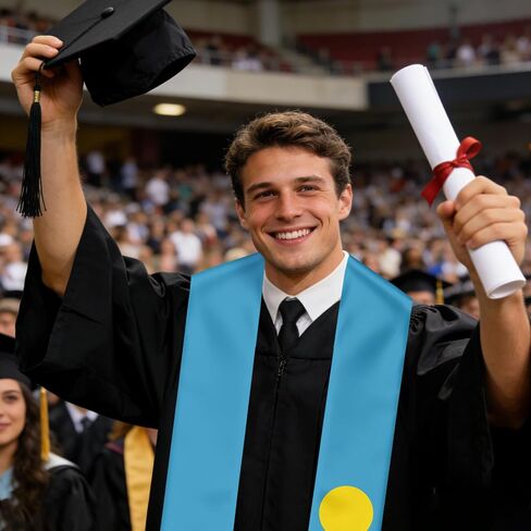Palau Flag Graduation Stole Sash for Study Aboard International Students Abroad Adult Unisex in Saudi Arabia