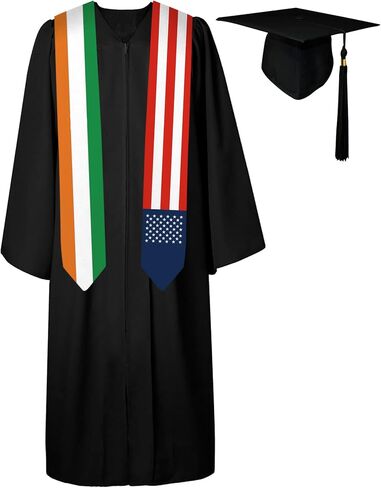 72 Inch Ireland Flag and USA Flag Graduation Sash Unisex Adults Graduation Stole Scarf International Class of 2024 (Not Include Baccalaureate Gown and Hat) in Kuwait