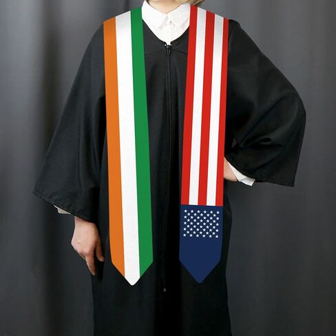72 Inch Ireland Flag and USA Flag Graduation Sash Unisex Adults Graduation Stole Scarf International Class of 2024 (Not Include Baccalaureate Gown and Hat) in Kuwait