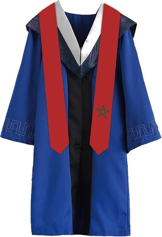 Morocco Country flags Graduation Stole scarf class of Graduation Sash Unisex Adult for Study Aboard International Students gifts in Saudi Arabia