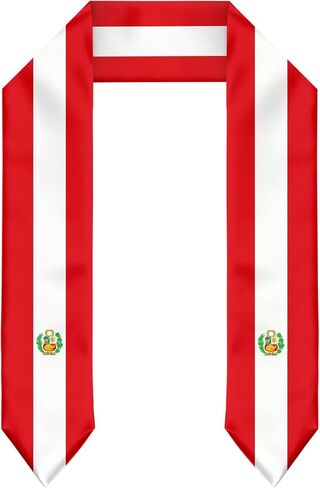 Peru Flag Graduation Stole Graduation Sash Scarf for International Student Abroad Adult Unisex in Saudi Arabia