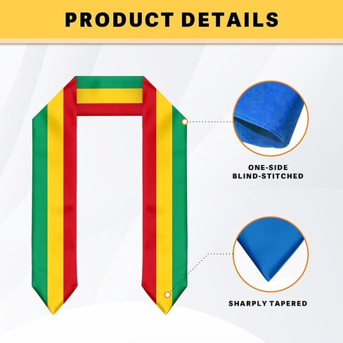 Guinea Flag Graduation Stole Graduation Sash Scarf for International Student Abroad Adult Unisex in Saudi Arabia