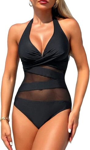 Women Sexy One Piece Swimsuits Mesh Bathing Suits for Beach Vacation Slimming Swimwear in Saudi Arabia