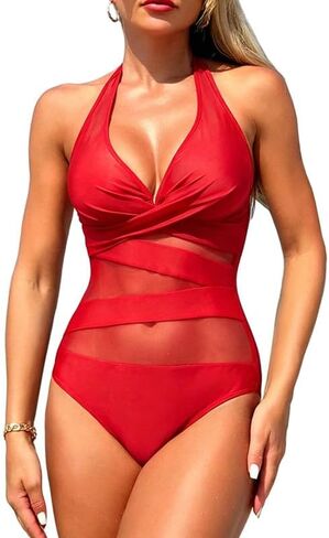 Women Sexy One Piece Swimsuits Mesh Bathing Suits for Beach Vacation Slimming Swimwear in Saudi Arabia