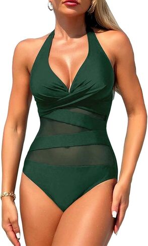 Women Sexy One Piece Swimsuits Mesh Bathing Suits for Beach Vacation Slimming Swimwear in Saudi Arabia