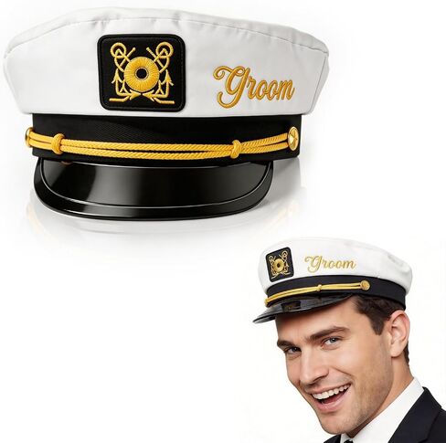 Hosrnovo Groom Captain Hat, Fashion Style Groom Hats for Bachelor Party Accessory and Wedding Costume Funny Gift for Groom to be Honeymoon and Engagement in Kuwait