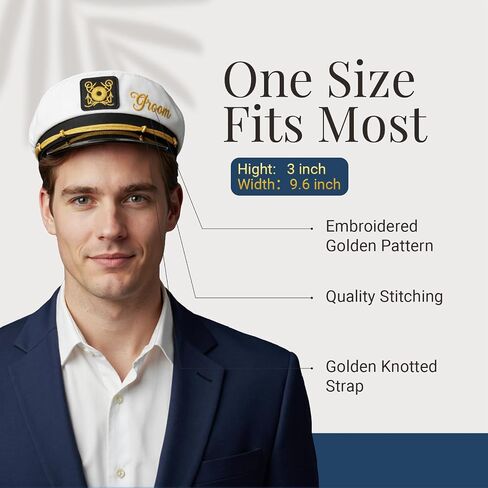 Hosrnovo Groom Captain Hat, Fashion Style Groom Hats for Bachelor Party Accessory and Wedding Costume Funny Gift for Groom to be Honeymoon and Engagement in Kuwait