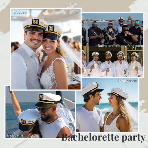 Hosrnovo Groom Captain Hat, Fashion Style Groom Hats for Bachelor Party Accessory and Wedding Costume Funny Gift for Groom to be Honeymoon and Engagement in Kuwait