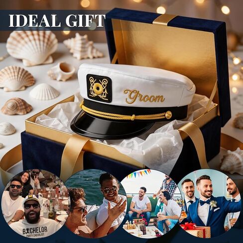 Hosrnovo Groom Captain Hat, Fashion Style Groom Hats for Bachelor Party Accessory and Wedding Costume Funny Gift for Groom to be Honeymoon and Engagement in Kuwait
