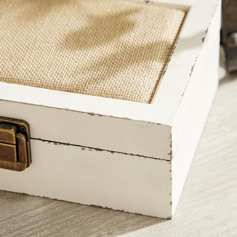 Rustic Ivory Decorative Storage Boxes with Lids Set of 2, Farmhouse Wooden Boxes for Home Decor, Keepsake Boxes Memory Gift Boxes for Living Room, Coffee Table, Entryway, Bedroom in Saudi Arabia