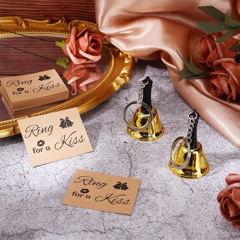 24 Set Wedding Bells Bulk with Tags Ring for a Kiss Bells Party Favors for Guests, Mini Kissing Bells for Wedding Reception Decorations Favor Goody Bag Supplies in Kuwait
