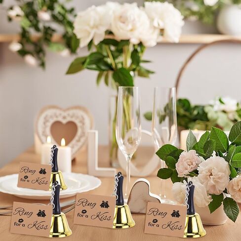 24 Set Wedding Bells Bulk with Tags Ring for a Kiss Bells Party Favors for Guests, Mini Kissing Bells for Wedding Reception Decorations Favor Goody Bag Supplies in Saudi Arabia
