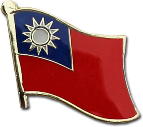 AES Wholesale Pack of 12 Taiwan Country Flag Bike Hat Cap lapel Pin in Kuwait