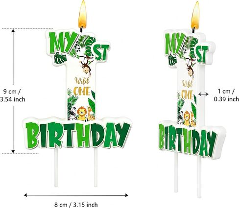 Wild One Number 1 Birthday Candle, 3.5×3.2" Wild Animal Themed 1st Cake Topper for Boys Birthday Party Decorations in Saudi Arabia