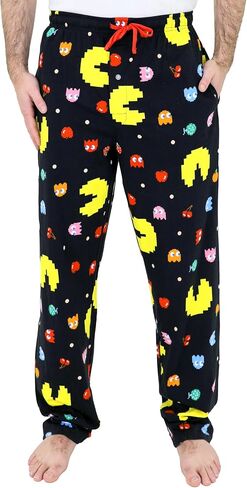 Pac-Man Pajama Pants for Men, Soft Cotton Pacman Pajamas, Jersey Knit Pj Pants for Men, S-M-L-XL in Saudi Arabia