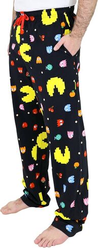 Pac-Man Pajama Pants for Men, Soft Cotton Pacman Pajamas, Jersey Knit Pj Pants for Men, S-M-L-XL in Saudi Arabia
