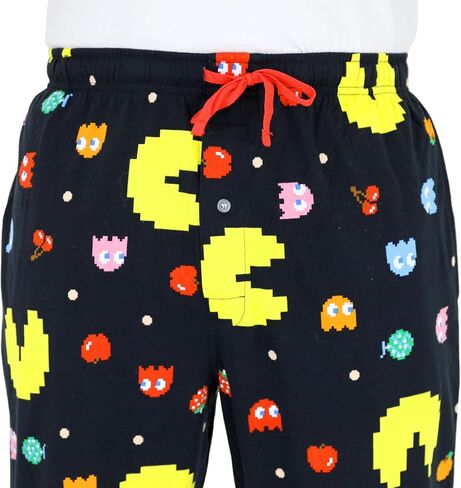Pac-Man Pajama Pants for Men, Soft Cotton Pacman Pajamas, Jersey Knit Pj Pants for Men, S-M-L-XL in Saudi Arabia
