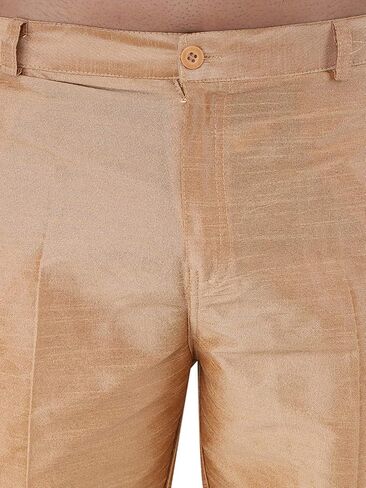 Men's Silk Pant Style Pajama/Silk Ankle Pant/Ethnic Pantf (Golden, M) in Saudi Arabia
