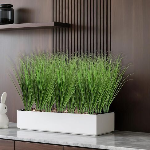 10 PCS Artificial Wheat Grass Plants, 14.6 Inch Faux Shrubs Wheat Grass Greenery Stems with Realistic Look, Fake Tall Grasss for Indoor Outdoor Decor, Artificial Plants for Home Office Garden, Large in Kuwait