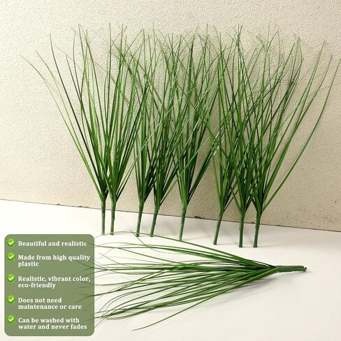 10 PCS Artificial Wheat Grass Plants, 14.6 Inch Faux Shrubs Wheat Grass Greenery Stems with Realistic Look, Fake Tall Grasss for Indoor Outdoor Decor, Artificial Plants for Home Office Garden, Large in Kuwait