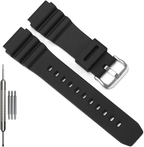 MTPS110 Series Replacement Watch Band Compatible with Casio MTPS120L MTPS110 Soft Silicone Strap 22mm Waterproof Bracelet in Kuwait