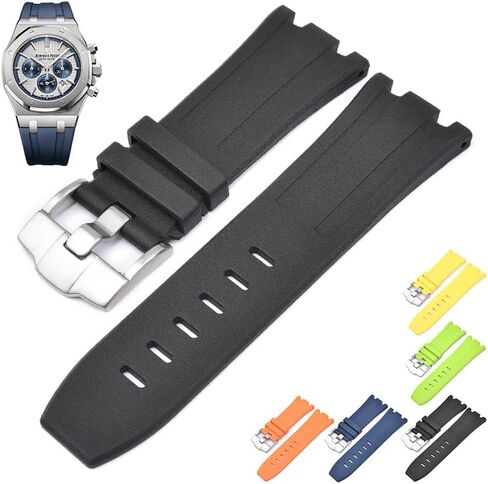 28mm FKM Rubber Band For Audemars Piguet Watches With Buckle, 28mm Rubber Watch Band With Buckle For AP Watches - Multiple Colors in Saudi Arabia