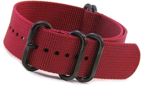Panatime Ballistic Nylon Watch Band with 5 PVD (Black) Rings 12"/308mm in Kuwait