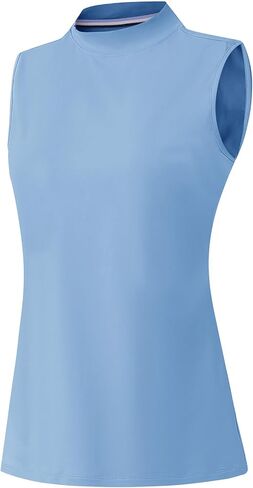 M MAELREG Women's Mock Neck Golf Tennis Tank Top Sleeveless Moisture Wicking Stretch Pull On Athletic Tops in Kuwait