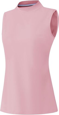 M MAELREG Women's Mock Neck Golf Tennis Tank Top Sleeveless Moisture Wicking Stretch Pull On Athletic Tops in Kuwait