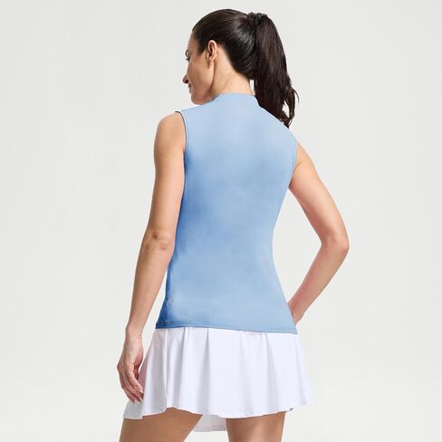 M MAELREG Women's Mock Neck Golf Tennis Tank Top Sleeveless Moisture Wicking Stretch Pull On Athletic Tops in Kuwait