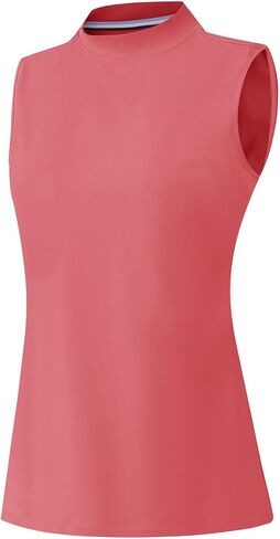 M MAELREG Women's Mock Neck Golf Tennis Tank Top Sleeveless Moisture Wicking Stretch Pull On Athletic Tops in Kuwait